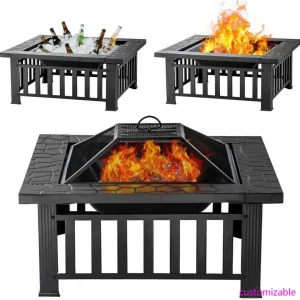 32 Inch Square Metal Stove for Patio