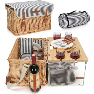 Wicker Picnic Basket for 4